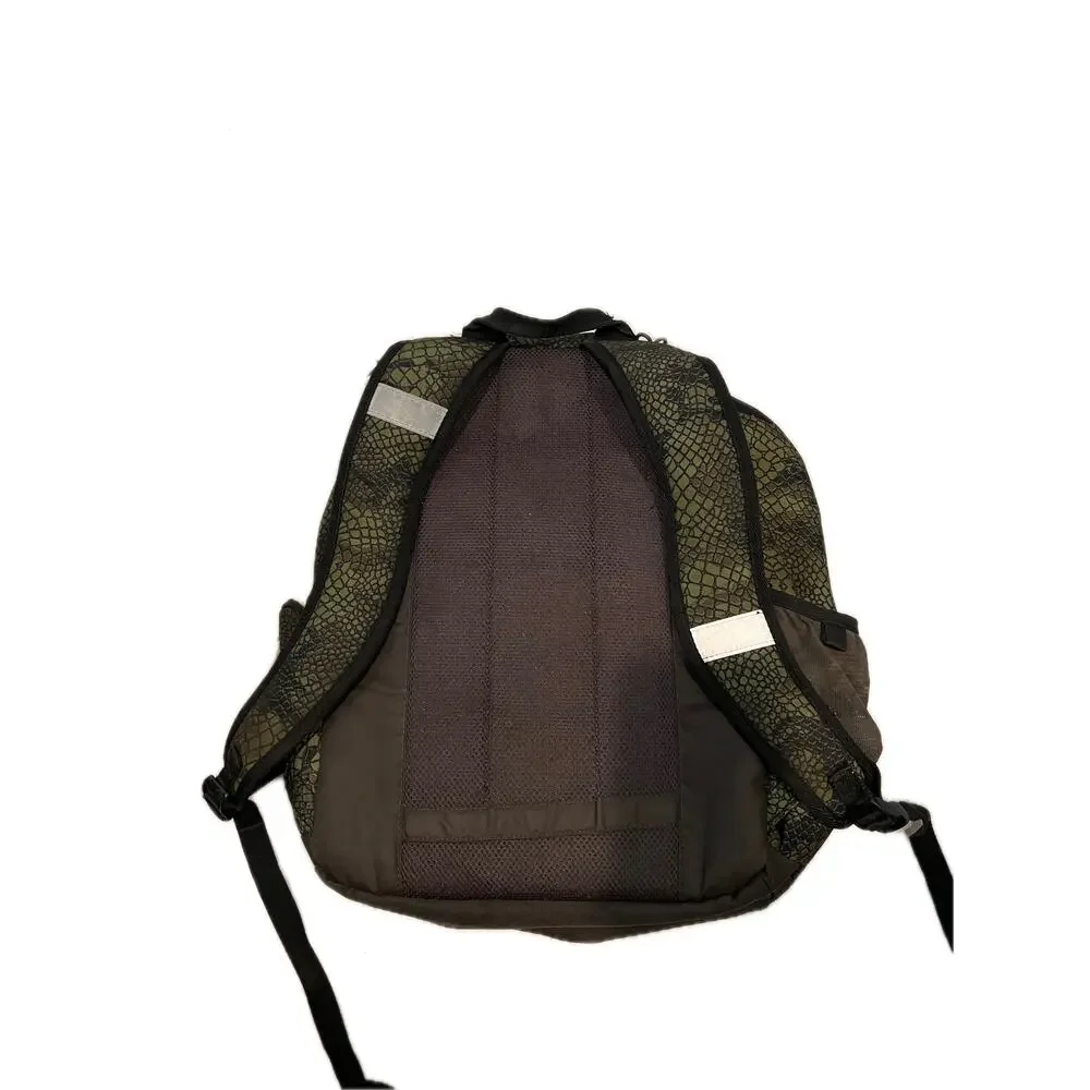 Embark Green Black Pattern Padded Backpack w Top Loader